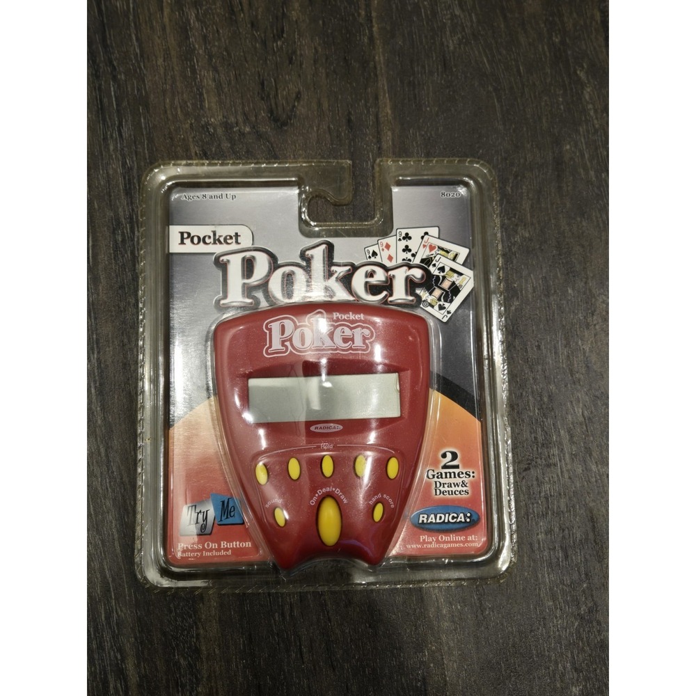 Radica Pocket Poker Handheld Electronic Game 2002 Draw & Deuces Ages 8+